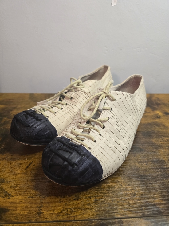 Papucei Shoes - Papucei Woven Leather Flats Scale Texture Laced Contrast Toe EU 38 US 7.5-8